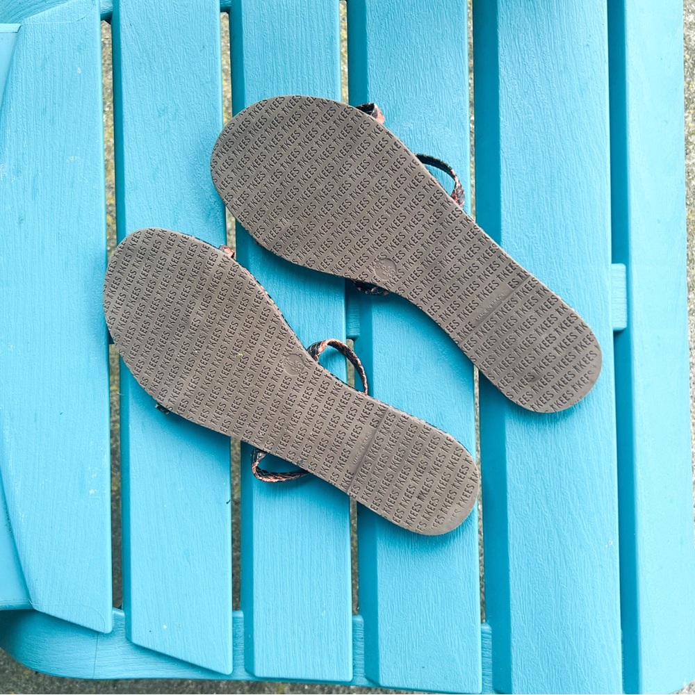 TKEES Gemma Croco Brown Double Strap Sandal Slides 8 - Picture 3 of 8